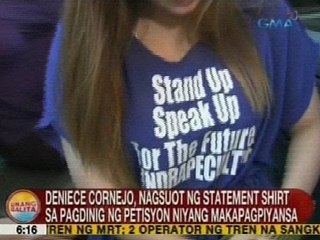UB: Deniece, nagsuot ng statement shirt sa pagdinig ng kanyang bail petition