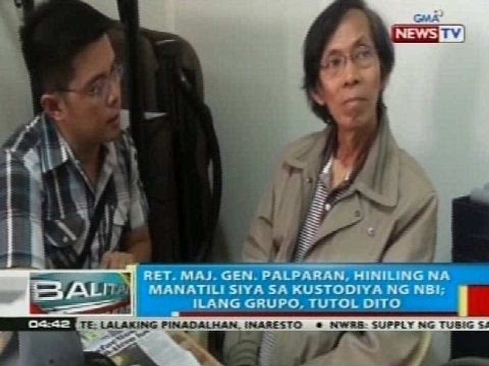 Ret. Maj. Gen. Palparan, hiniling na manatili siya sa kustodiya ng NBI; ilang grupo, tutol dito