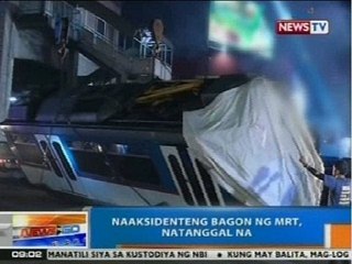 NTG: Naaksidenteng bagon ng MRT, natanggal na