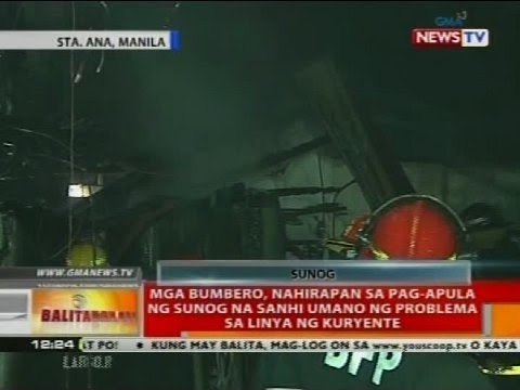 Mga bumbero, nahirapan sa pag-apula ng sunog sa sanhi umano ng problema sa linya ng kuryente