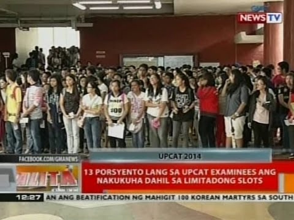 BT: UPCAT 2014 examinees, dagsa pa rin sa U.P. Diliman Campus kahit umuulan