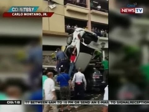 Isa, sugatan nang mahulog ang isang kotse mula 3rd floor ng parking building sa Greenhills