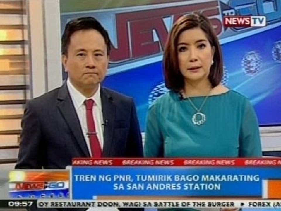 NTG: Tren ng PNR, tumirik bago makarating sa San Andres Station