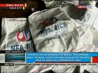 Paglilipat ng NFA rice sa sako ng commercial rice, naaktuhan ng mga tauhan ng NFA