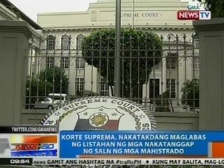 NTG: SC, nakatakdang maglabas ng listahan ng mga nakatanggap ng SALN ng mga mahistrado