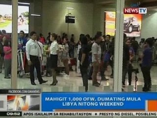 NTG: Mahigit 1,000 OFW, dumating mula Libya nitong weekend