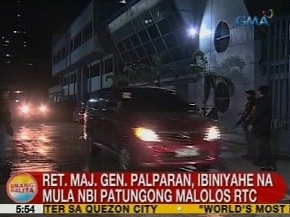 UB: Palparan, ibiniyahe na muli ng NBI patungong Malolos RTC