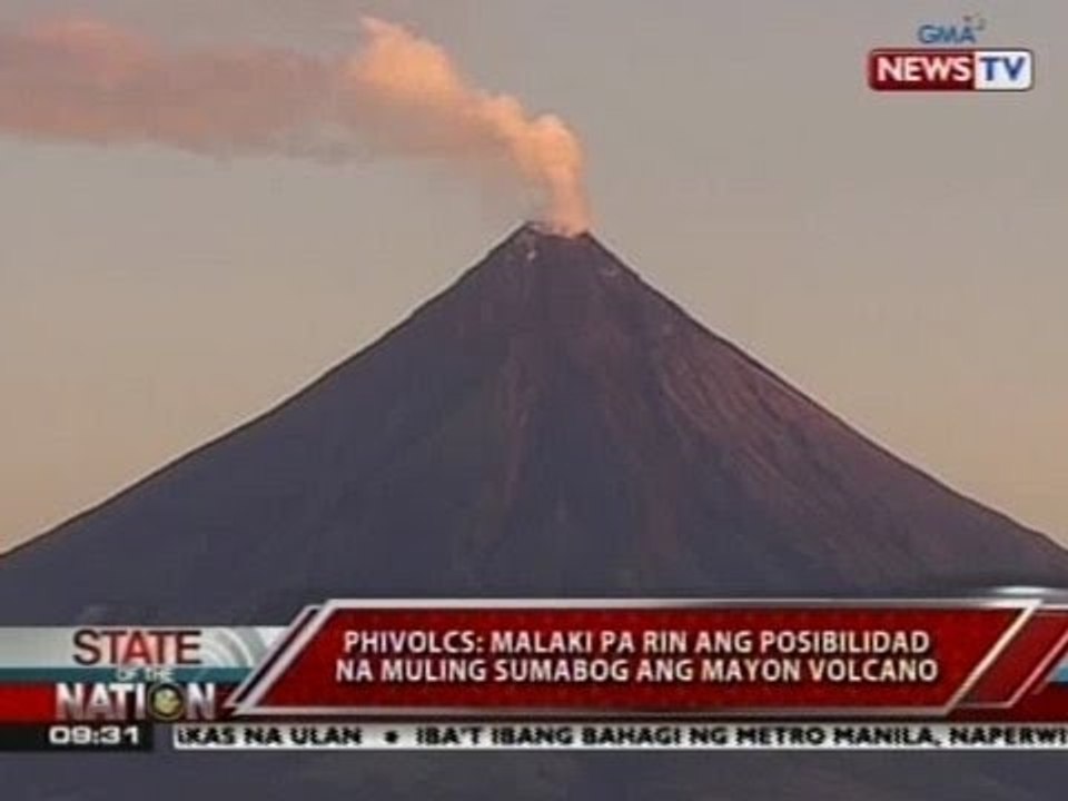 SONA: Bulkang Mayon, patuloy na nagbubuga ng makapal na usok
