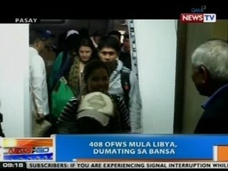 NTG: 408 OFWs mula Libya, dumating sa bansa