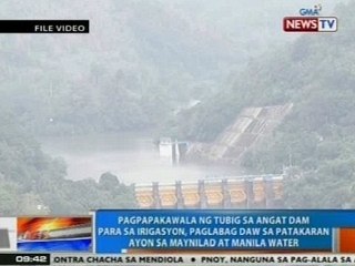 NTG: Pagpapakawala sa Angat Dam para sa irigasyon, paglabag daw sa patakaran