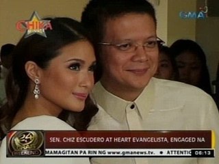 24 Oras: Sen. Chiz Escudero at Heart Evangelista, engaged na