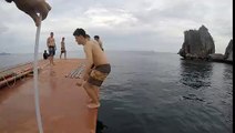 Simply the Best Backflips from the old Siamese Junk Boat Roof in Railay Beach, Krabi