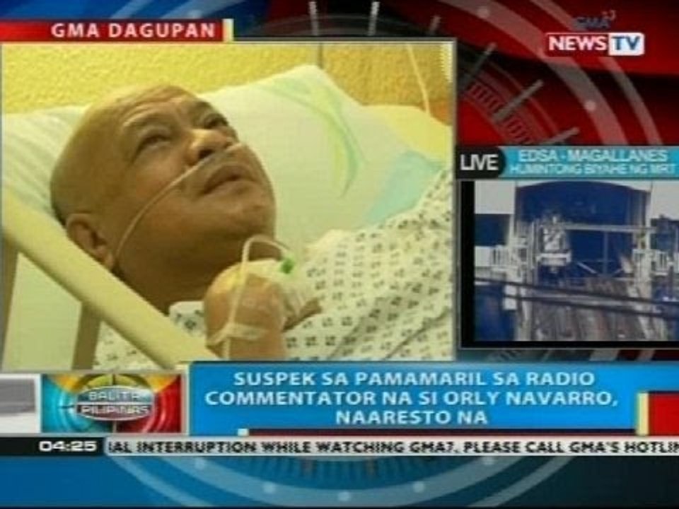 Suspek sa pamamaril sa radio commentator na si Orly Navarro, naaresto na