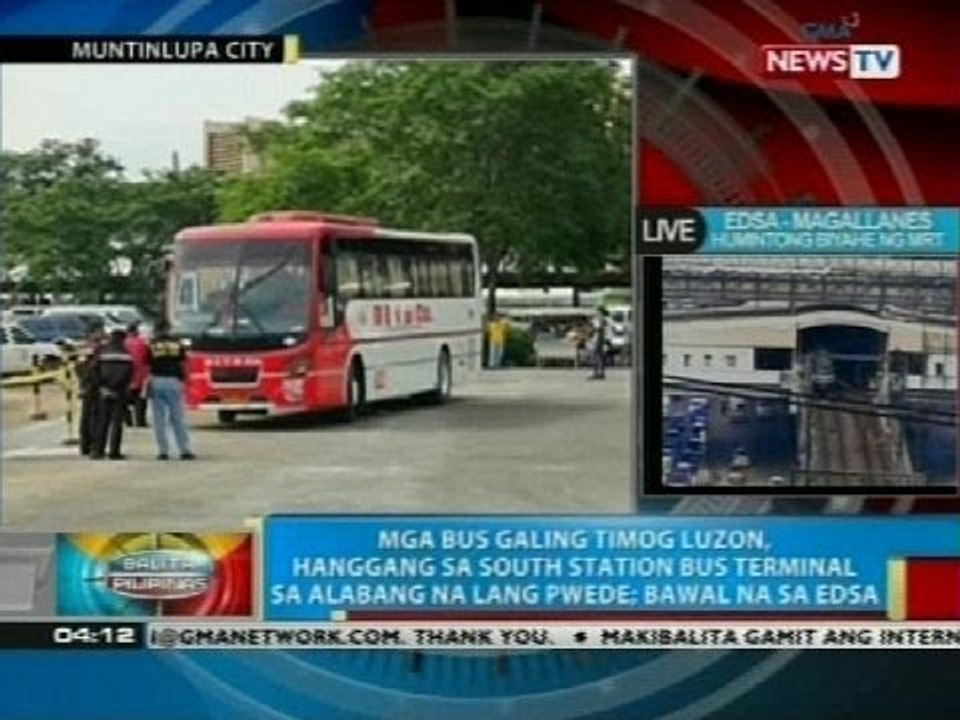 Mga bus galing Timog Luzon, hanggang sa South Station Bus Terminal sa Alabang na lang pwede