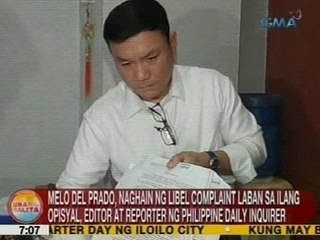 UB: Melo del Prado, naghain ng libel complaint vs. ilang opisyal, editor at reporter ng PDI
