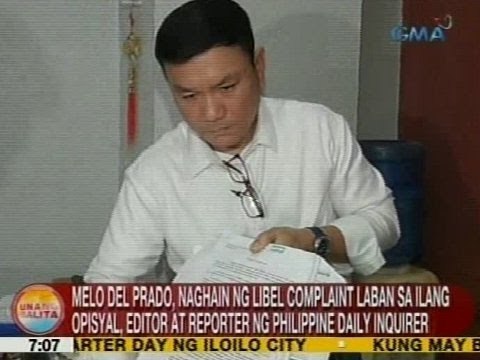 UB: Melo del Prado, naghain ng libel complaint vs. ilang opisyal, editor at reporter ng PDI
