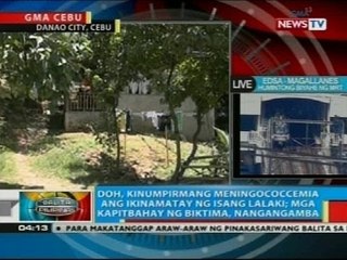 DOH, kinumpirmang meningococcemia ang ikinamatay ng isang lalaki sa Danao City, Cebu