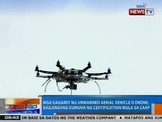 NTG: Mga gagamit ng UAV o drone, kailangang kumuha ng certification mula sa CAAP