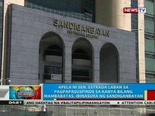 Apela ni Sen. Estrada laban sa pagpapasuspinde sa kanya bilang mambabatas, ibinasura