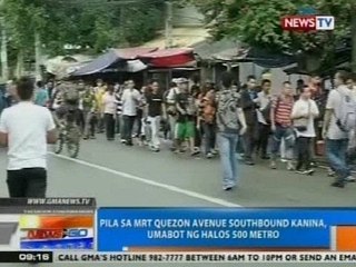 NTG: Pila sa MRT Quezon Avenue southbound kanina, umabot ng halos 500 metro