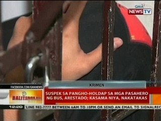 BT: Suspek sa pangho-holdap sa mga pasahero ng bus, arestado