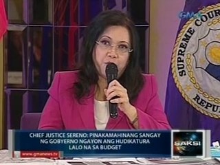 CJ Sereno: Pinakamahinang sangay ng gobyerno ngayong ang hudikatura lalo na sa budget
