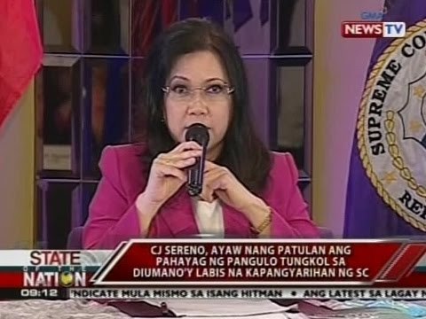 CJ Sereno, ayaw nang patulan ang pahayag ni PNoy ukol sa umano'y pagmamalabis ng SC