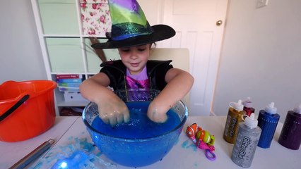 DIY Halloween Glitter Slime Magic Potion and Surprise eggs
