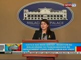 Malacanang sa pagkakabasura ng impeachment complaints vs. PNoy: 'justice has been served'