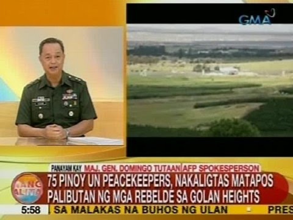 UB: 75 Pinoy UN peacekeepers, nakaligtas matapos palibutan ng mga rebelde sa Golan Heights