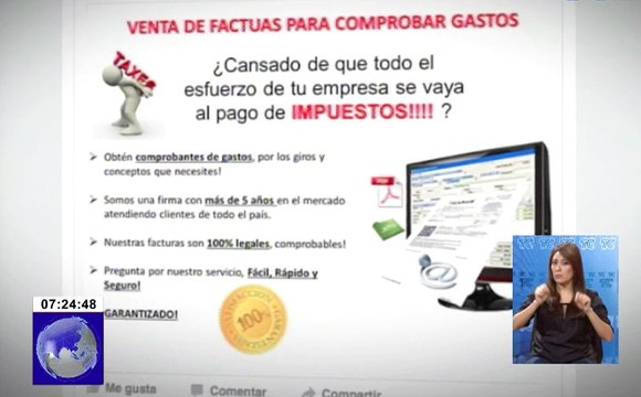 Venta de facturas de empresas falsas se ofrecen en redes sociales