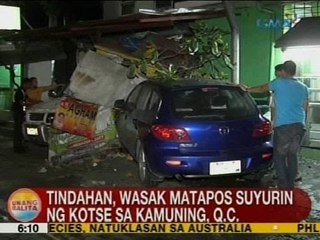 UB: Tindahan, wasak matapos suyurin ng kotse sa Kamuning, QC