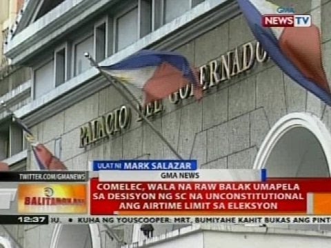BT: Comelec, wala na raw balak umapela sa desisyon ng SC