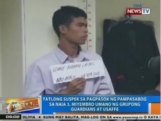 NTG: 3 suspek sa pagpasok ng pampasabog sa NAIA 3, miyembro umano ng Guardians at USAFFE