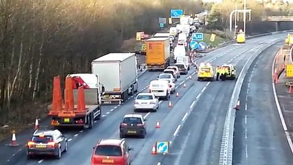 Fifteen vehicle collision closes M6