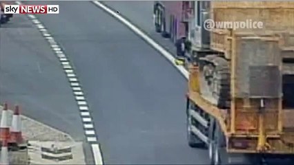 Miracle Escape  Shropshire Lorry Driver Ploughs Into RAC Recovery Man On The M6