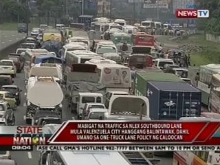 SONA: Mabigat na traffic sa NLEX, dahil umano sa one-truck-lane policy ng Caloocan