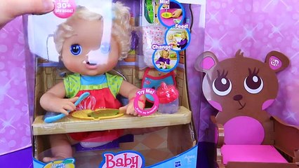 BABY ALIVE Old School With Big Eyes Eats Baby Food & Green Poop Diaper DisneyCarToys