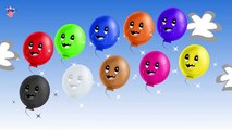 Balloon COLORS! Yellow, Green, Blue & Black Spiderman Disney Pixar Cars Nursery Rhymes Songs