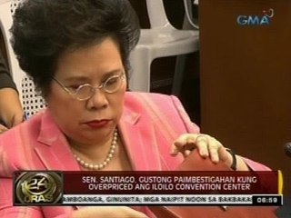 24 Oras: Sen. Santiago, gustong paimbestigahan kung overpriced ang Iloilo Convention Center