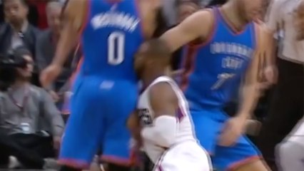 Russell Westbrook COLLISION with Chris Paul Causes Injury, CP3 BEATS UP a Chair