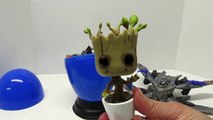 GROOT from GUARDIANS OF THE GALAXY Play Doh Surprise Egg OPENING with ROCKET RACCOON