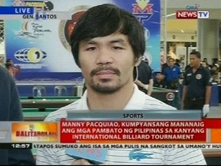 BT: International billiard tournament ni Manny Pacquiao, nagsimula na