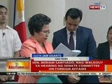 Sen. Miriam Santiago, nag-walkout sa hearing ng Senate committee on foreign affairs