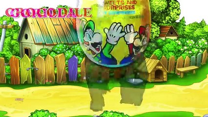 Super mario surprise eggs learning Animals names sounds - superheros finger family rhymes