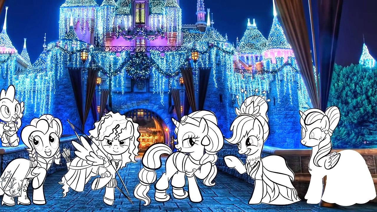 MY LITTLE PONY Transforms Into DISNEY PRINCESS - Speed Drawing Coloring Videos For Kids