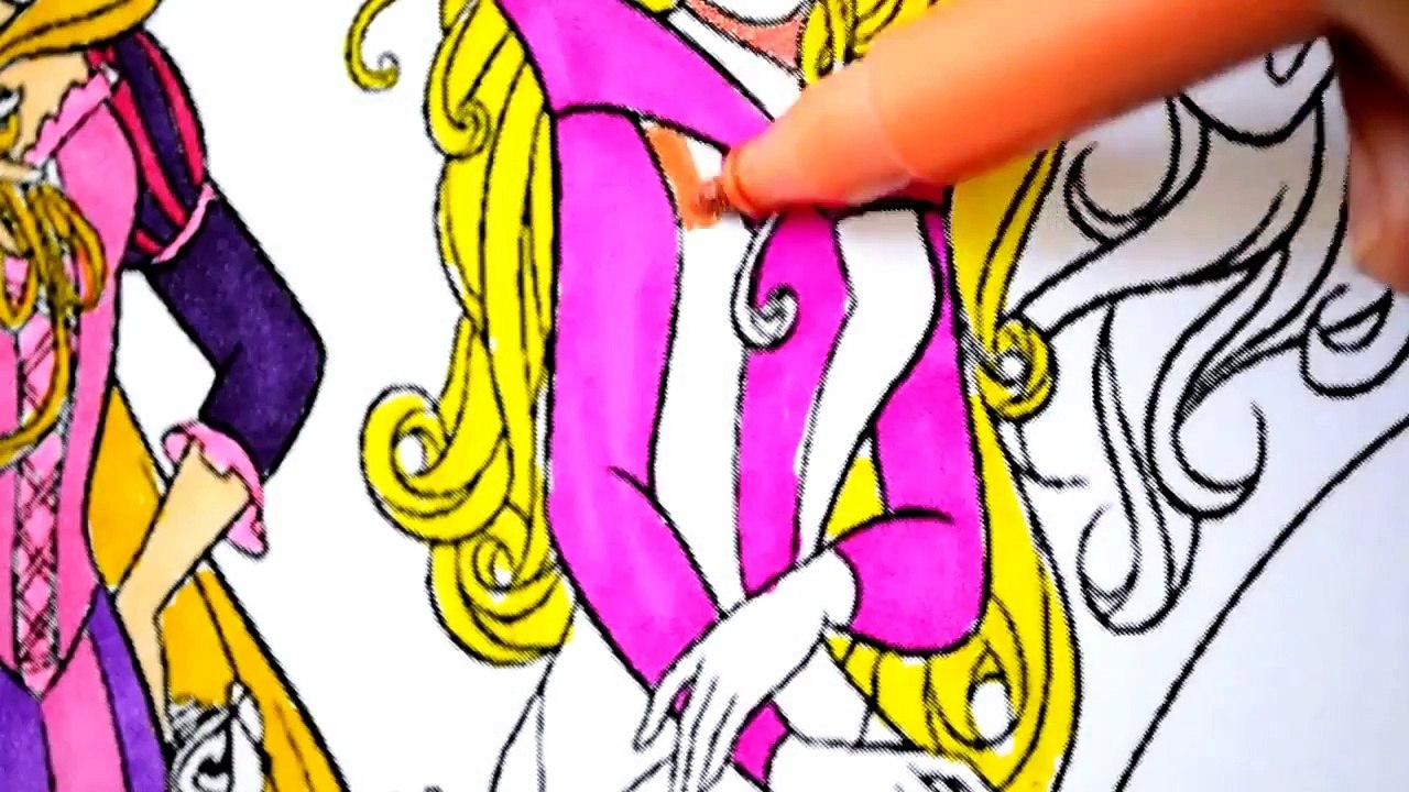 Disney Princess Rapuzel Tangled Ever after Ariel and Aurora Coloring Book Pages for kids A