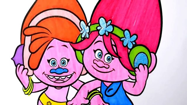 Dreamworks TROLLS poppy Vs. Shopkins DONATINA New Season Coloring Book Page for Kids