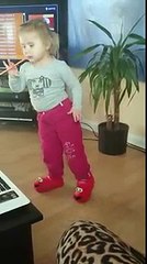 2 years Old Emotional girl dancing to WreckingBall