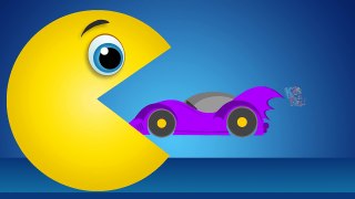 Learn Colors With Pacman Batman Car For Kids Learning Video with Packman to Kids Children